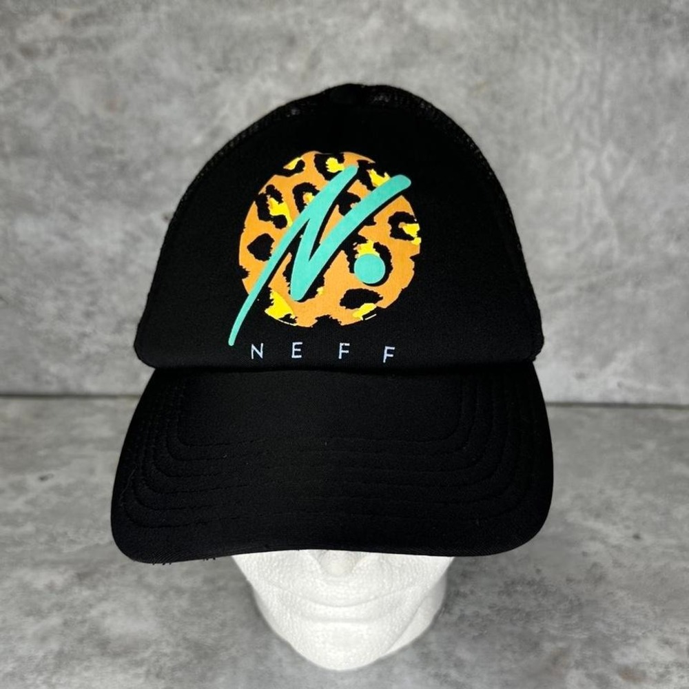 NEFF Girls Run Wild Leopard Print Foam Mesh Trucker Hat Snapback Cap Women's - Picture 1 of 6